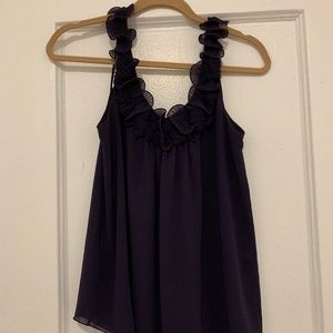 Rebecca Taylor Dark Purple Sleeveless Blouse